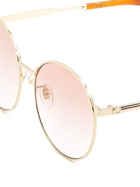 gucci eyewear round frame sunglasses|Gucci 50mm round sunglasses.